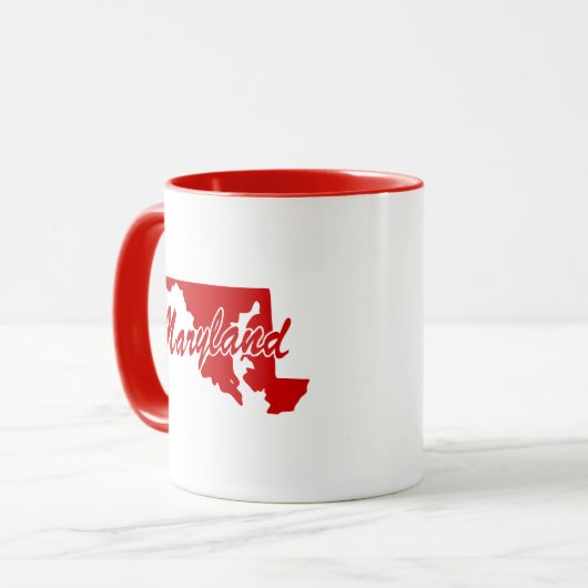 De staat Maryland Shape Red Mok (Voorkant links)
