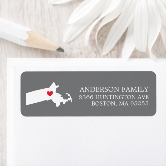 De staat Massachusetts | Teruggaveadreslabel verpl Etiket (Insitu)