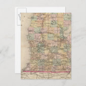 De staat Michigan Atlas Map Briefkaart (Voorkant / Achterkant)