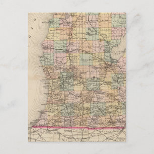 De staat Michigan Atlas Map Briefkaart