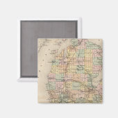De staat Michigan Atlas Map Magneet (Voorkant / Achterkant)