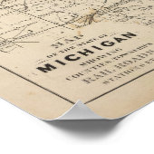 De staat Michigan Atlas Map Poster (Hoek)