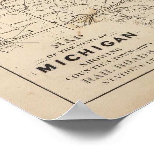 De staat Michigan Atlas Map Poster (Hoek)