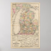 De staat Michigan Atlas Map Poster (Voorkant)