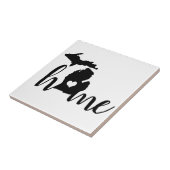de staat Michigan Black Silhouette "Home" Tegeltje (Zijkant)