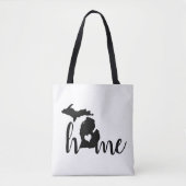 de staat Michigan Black Silhouette "Home" Tote Bag (Voorkant)