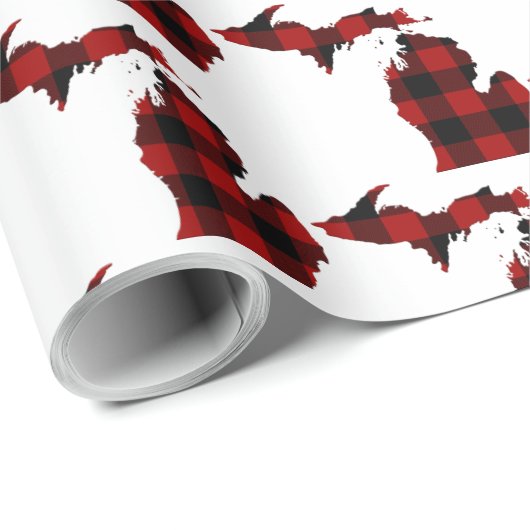 De staat Michigan Buffalo Plaid Cadeaupapier (Rol Hoek)