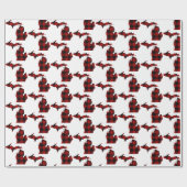 De staat Michigan Buffalo Plaid Cadeaupapier (Vlak)