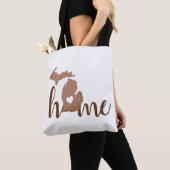 de staat Michigan Copper Silhouette "Home" Tote Bag (Dichtbij)
