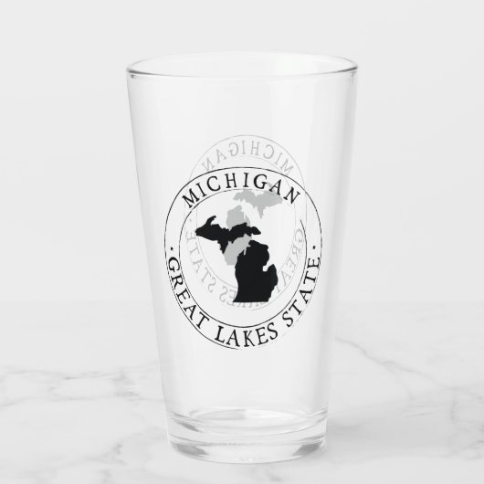 De staat Michigan Drink Glass Glas (Achterkant)