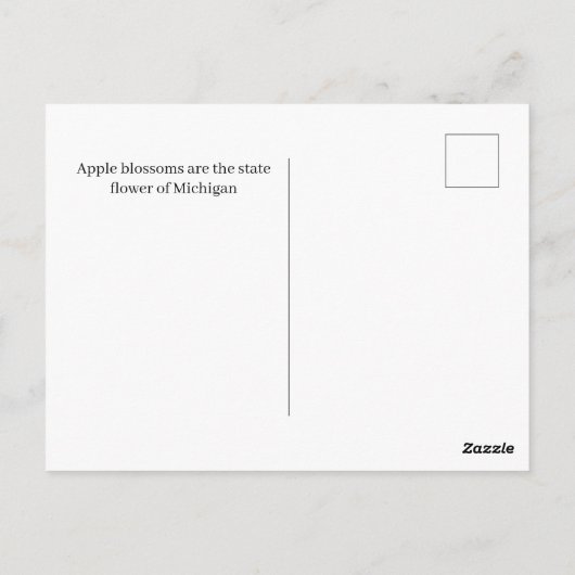 De staat Michigan en Apple Blossoms Briefkaart (Achterkant)