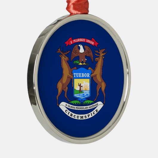 De staat Michigan Flag Ceramic Ornament (Rechts)