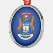 De staat Michigan Flag Ceramic Ornament (Links)
