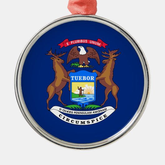 De staat Michigan Flag Ceramic Ornament (Voorkant)