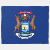 De staat Michigan Flag Fleece Deken (Voorkant (Horizontaal))