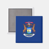 De staat Michigan Flag Magneet (Voorkant / Achterkant)