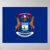 De staat Michigan Flag Poster (Voorkant)