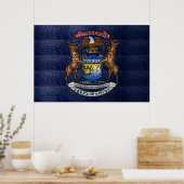 De staat Michigan Flag Recycled License Bord Art Poster (Keuken)