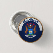 De staat Michigan Flag Seal Button (Voorkant /achterkant)