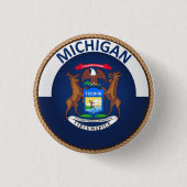 De staat Michigan Flag Seal Button (Voorkant)