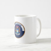De staat Michigan Flag Seal Koffiemok (Voorkant rechts)