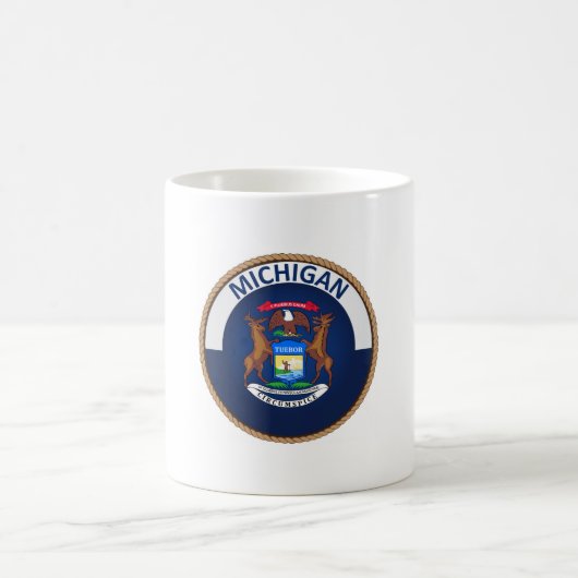 De staat Michigan Flag Seal Koffiemok (Center)