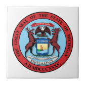 De staat Michigan Great Seal Tegeltje (Voorkant)