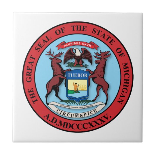 De staat Michigan Great Seal Tegeltje (Voorkant)