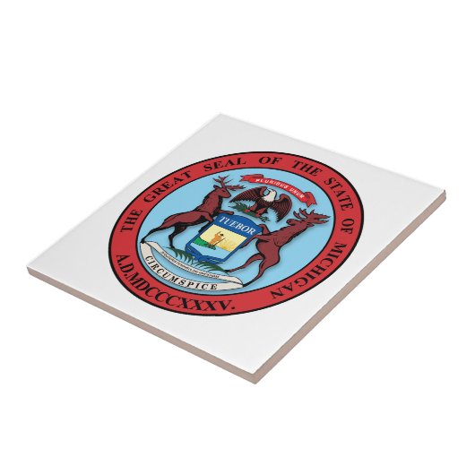 De staat Michigan Great Seal Tegeltje (Zijkant)