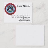 De staat Michigan Great Seal Visitekaartje (Voorkant / Achterkant)