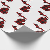 De staat Michigan in het patroon van gebuffellazen Cadeaupapier (Hoek)