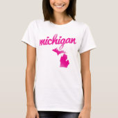 De staat Michigan in roze T-shirt (Voorkant)