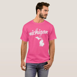 De staat Michigan in roze T-shirt