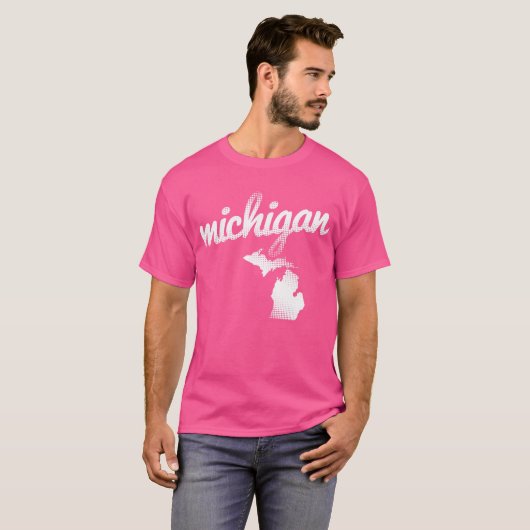 De staat Michigan in roze T-shirt (Voorkant volledig)