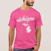 De staat Michigan in roze T-shirt (Voorkant)