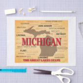 De staat Michigan Map, Detroit, Lansing Tissuepapier (Craft)