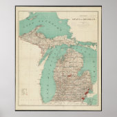 De staat Michigan  Map Poster (Voorkant)
