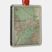 De staat Michigan Metalen Ornament (Rechts)