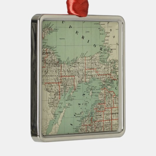 De staat Michigan Metalen Ornament (Rechts)