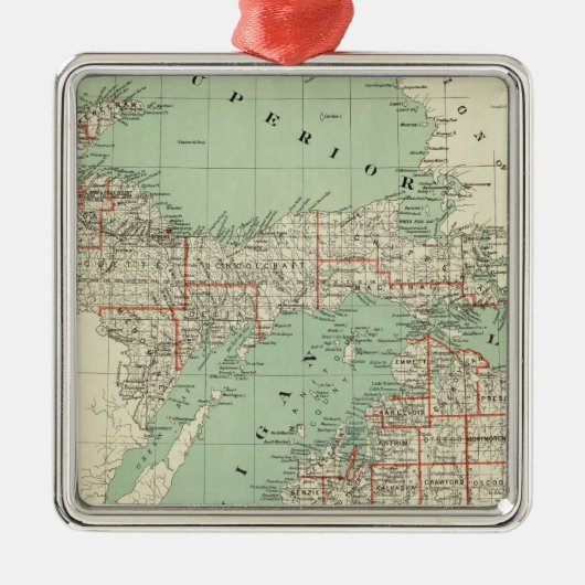 De staat Michigan Metalen Ornament (Voorkant)