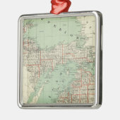 De staat Michigan Metalen Ornament (Links)