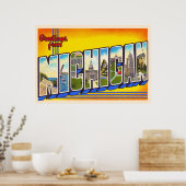 De staat Michigan MI groot Briefkaart Poster (Keuken)