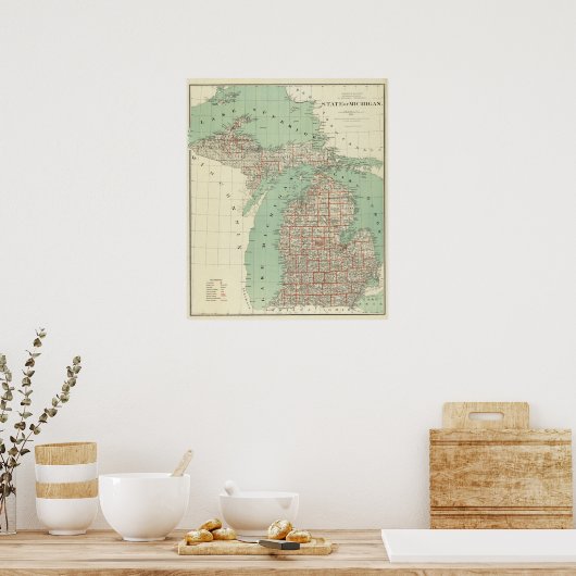 De staat Michigan Poster (Keuken)