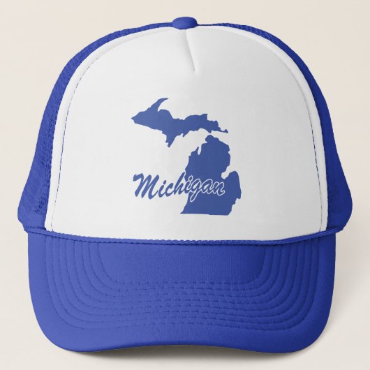 De staat Michigan Shape Trucker Hat Pet (Voorkant)