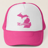 De staat Michigan Shape Trucker Hat Trucker Pet (Voorkant)