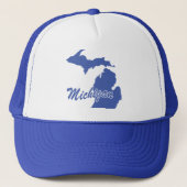 De staat Michigan Shape Trucker Hat Trucker Pet (Voorkant)