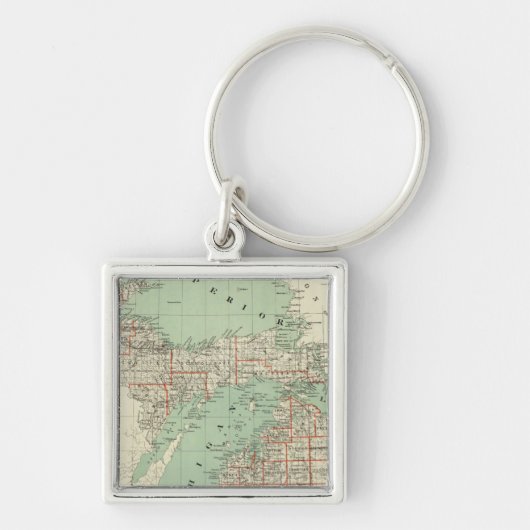 De staat Michigan Sleutelhanger (Voorkant)