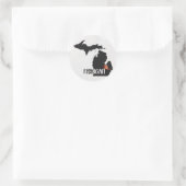 de staat Michigan sportvisserij Ronde Sticker (Tas)