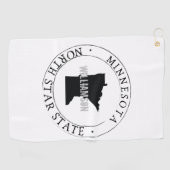De staat Minnesota Golf Towel, gepersonaliseerd Golfhanddoek (Horizontaal)