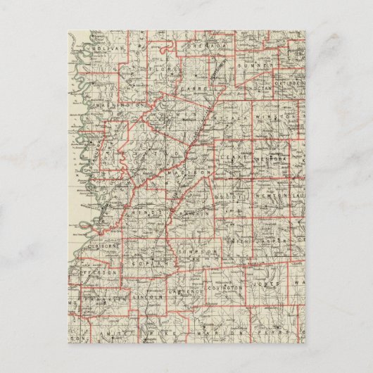 De staat Mississippi Briefkaart (Voorkant)